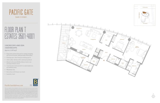 Pacific Gate Unit 3601 Floor Plan