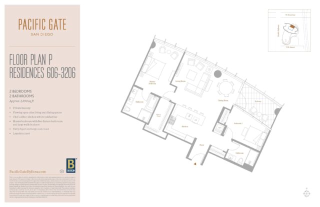 Pacific Gate Unit 1906 Floor Plan